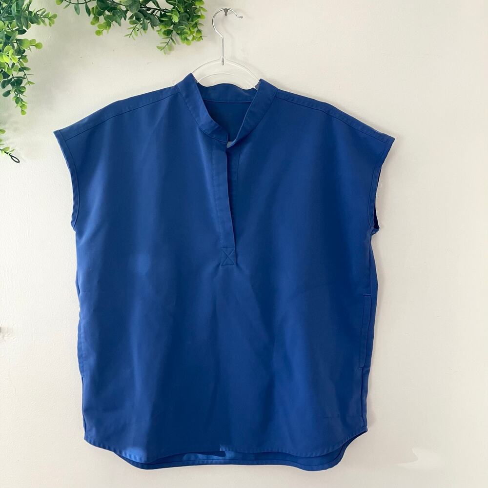 Figs Rafaela Oversized Scrub Top Blue Small